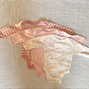 OLD NAVY Girls Long-Sleeved Onesie 3-Pack